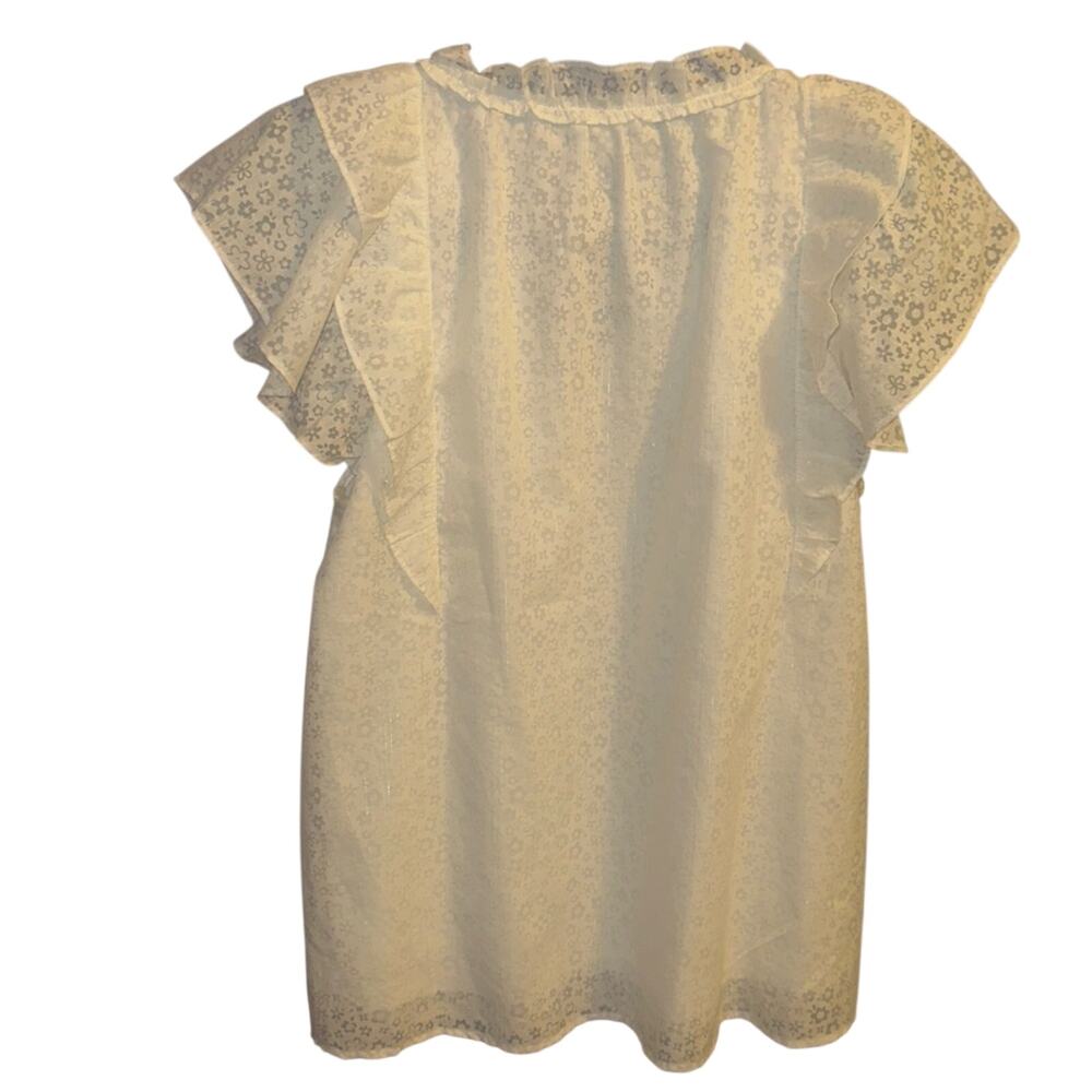 Entro White Floral Top Lg - Picture 4 of 7